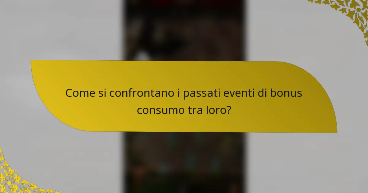 Come si confrontano i passati eventi di bonus consumo tra loro?